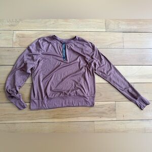 Vuori Heathered Plum Long Sleeve Top